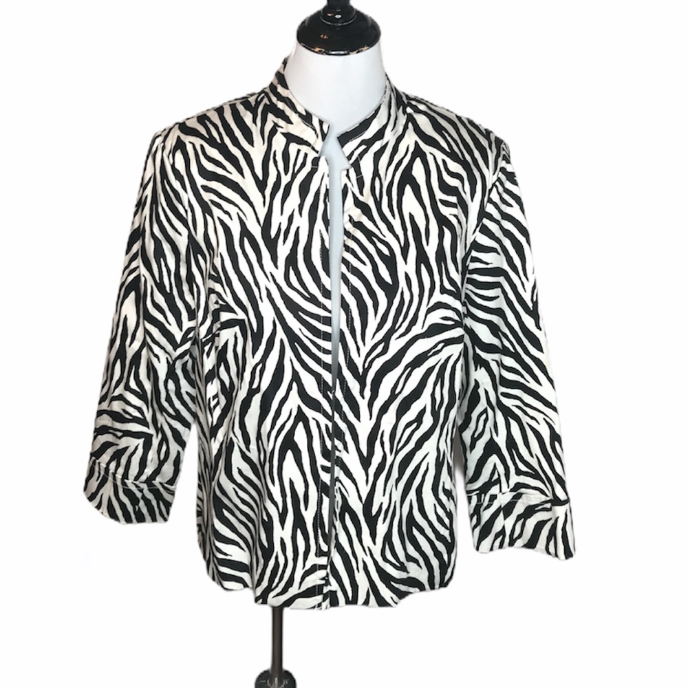 Cruise Wear Zebra Striped Jacket Black White XLarge